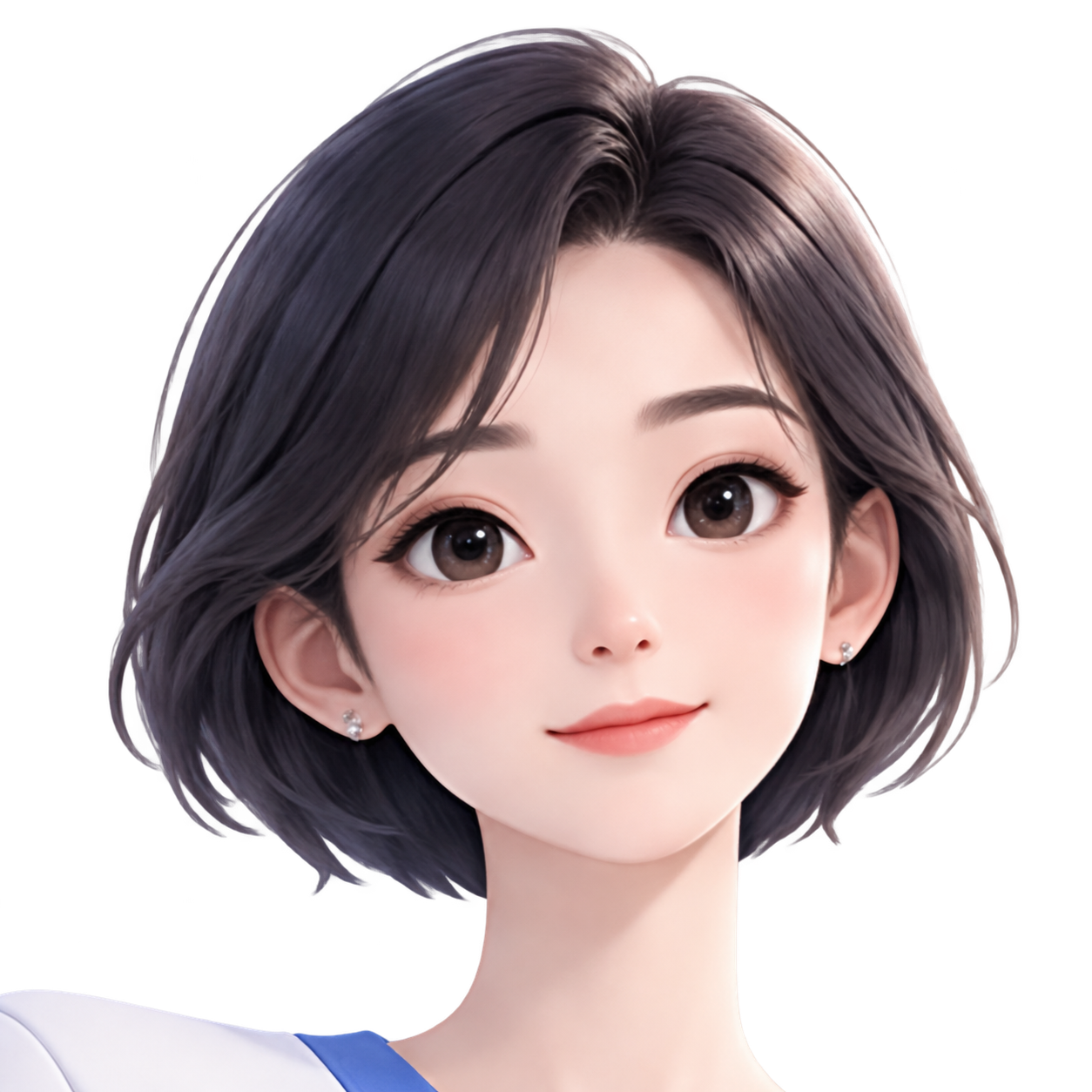 Sofia,短发、蓝白配色的个人助理形象